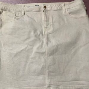 Y2K Cream Denim Skirt,Color Versatility!Dress Up or Down!For “On the Go “Gal!